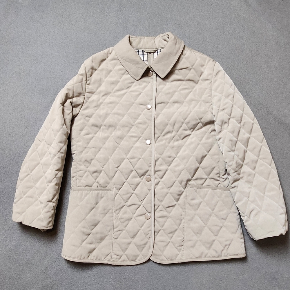 Quilted Jacket Fall / Spring Chore Style Quilted Jacket Petite Sz 7/8